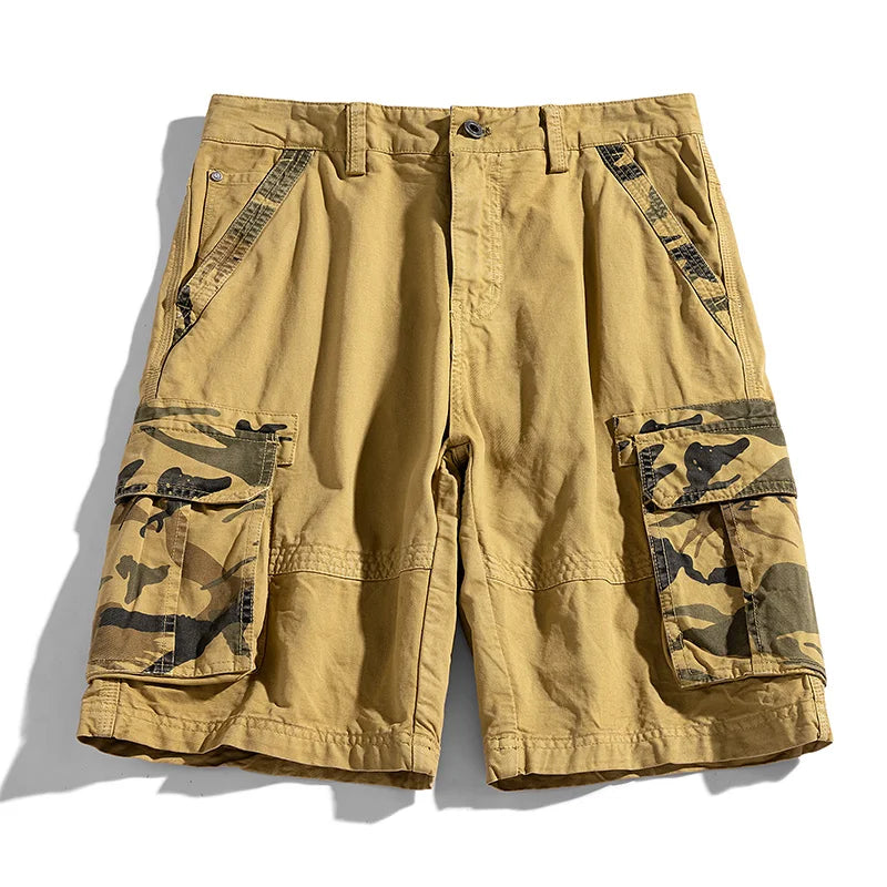 Summer Men Cargo Camouflage Shorts Mens Spring Cotton Casual Multi Pocket Beach Shorts Pants Men Jogger Shorts Male Dropshipping