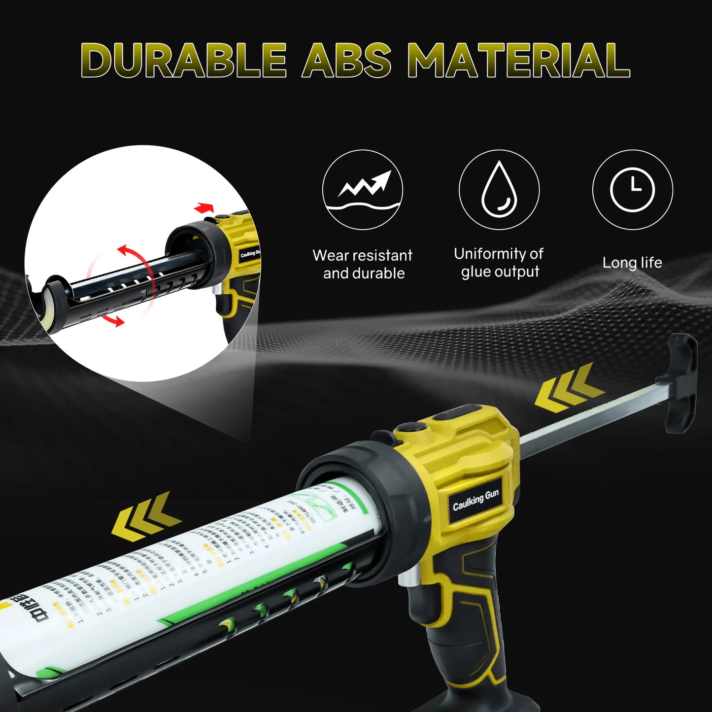 Cordless Caulking Gun 4 Adjustable Speeds Electric Adhesive Gun With LED Light Silicone Gun For Dewalt 20V Battery (No Battery)