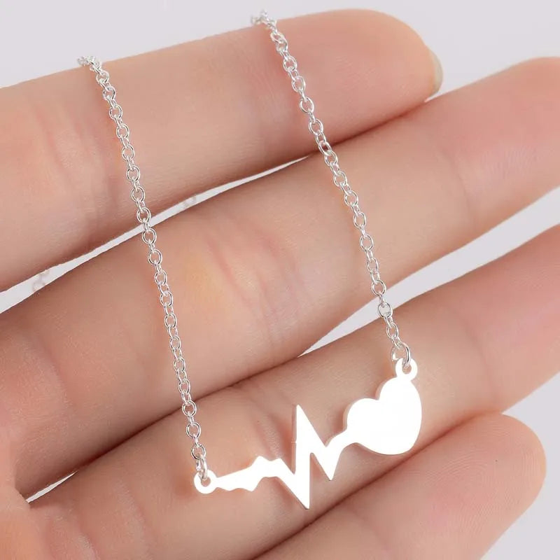 Punk Elk Deer Antlers Pendant Necklace Women Stainless Steel Origami Geometric Animal Necklace For Christmas Gifts Girls