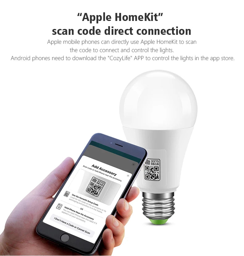 9W WiFi Homekit Light Lamp E27 LED RGB Lamp Siri Control Dimmable Timer Function 110V 220V Smart Bulb Work for Alexa Google Home