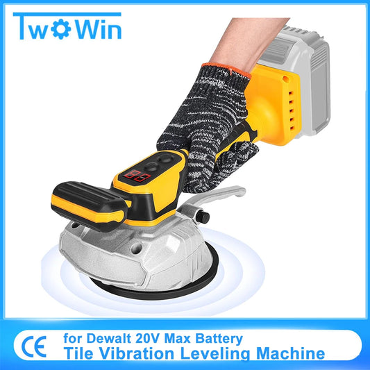 Tile Vibration Leveling Machine Portable Tiler Vibrator Tool 8 Adjustable Speed Suction Cup Digital Display for Dewalt 20V Max