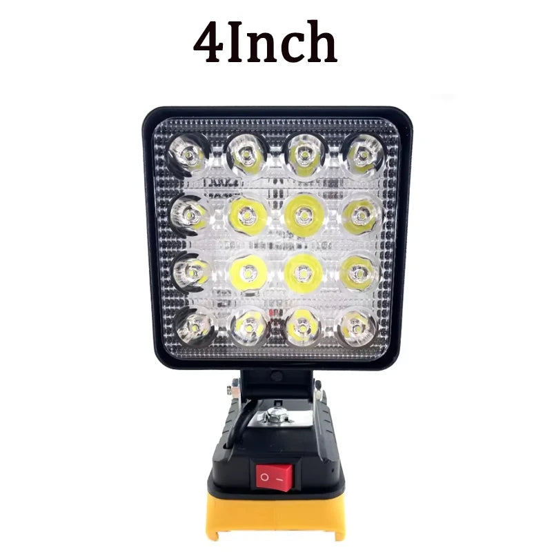 4Inch Led Light Handheld Spotlights Cordless Work Fishing Emergency Tool Lamp Outdoor Lighting for Dewalt 18V 20V Battery