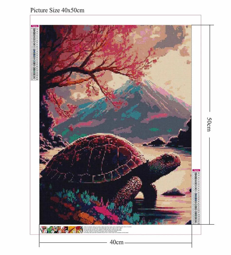 Sea Turtle DIY Diamond Painting Fantasy Tortoise Animal Cross Stitch Kit Full Diamond Square Embroidery Mosaic Art Decor Gifts