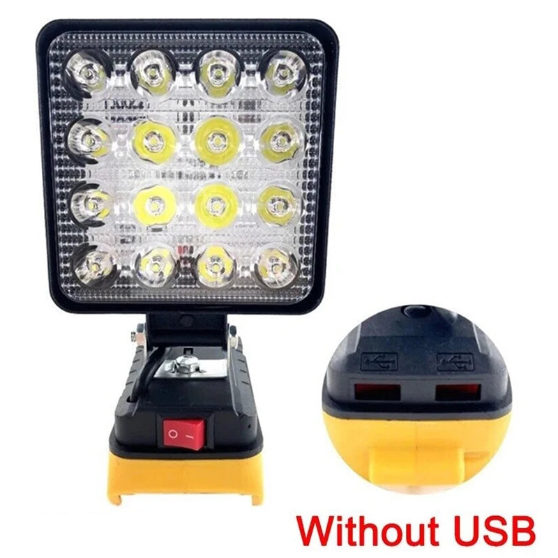 LED Work Light for Dewalt 18v 20V Lithium Battery Cordless Portable Flashlights Job Site Flood Light for Emergencies Camping