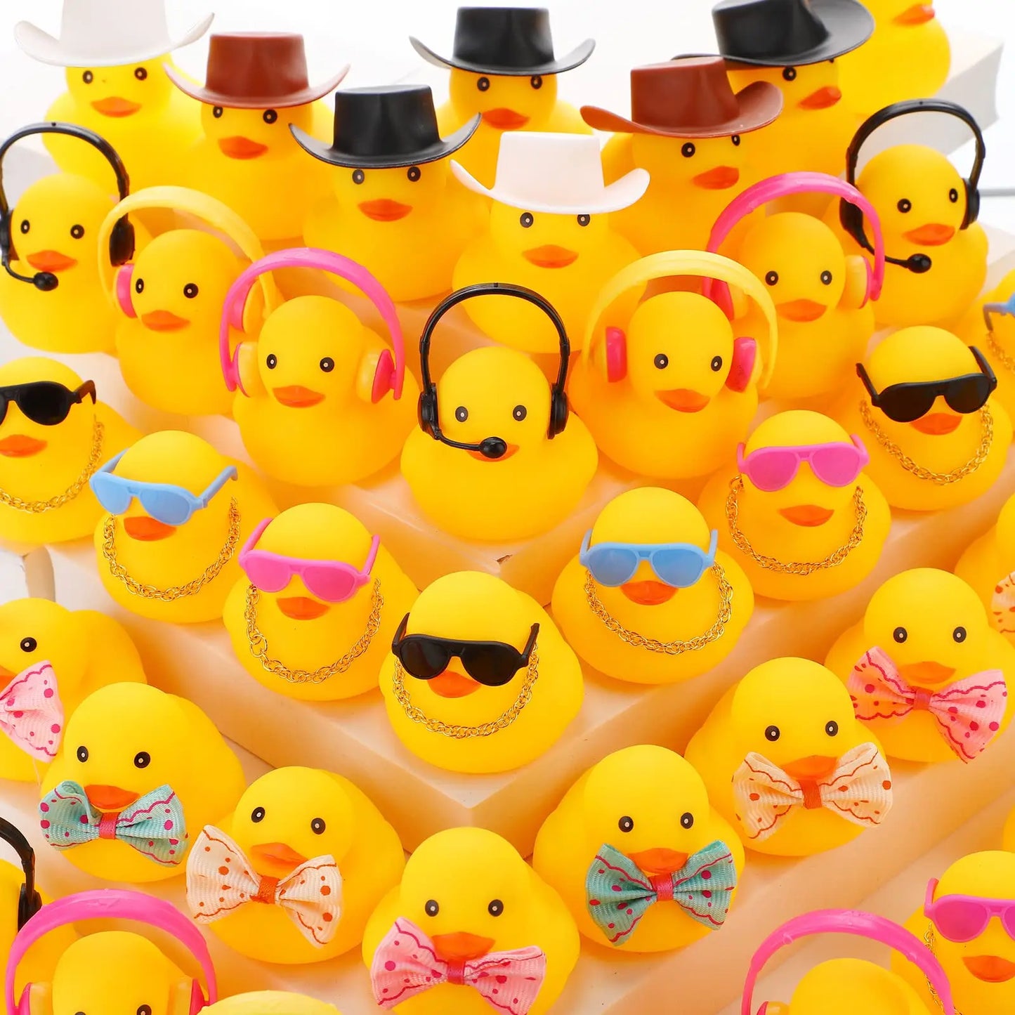 48 Pcs Rubber Duck Toy Bulk Yellow Duck Car Ornaments  for K Birthday Party Favors Decoration