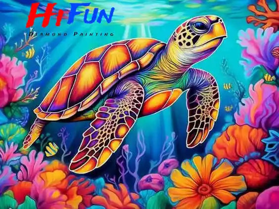 Sea Turtle DIY Diamond Painting Fantasy Tortoise Animal Cross Stitch Kit Full Diamond Square Embroidery Mosaic Art Decor Gifts