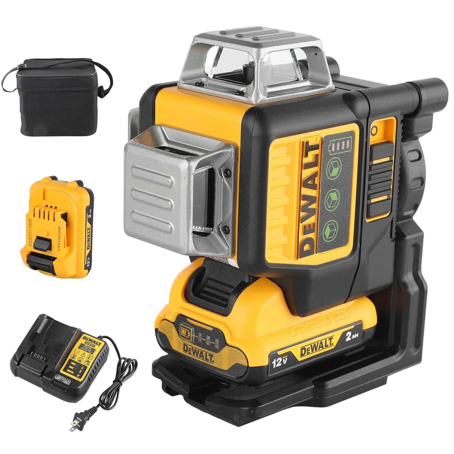 Dewalt DW089LG 3 Sides*360 Degree Vertical Lines Laser Level Horizontal 12V Lithium Battery Green Light Level Meter Outdoor