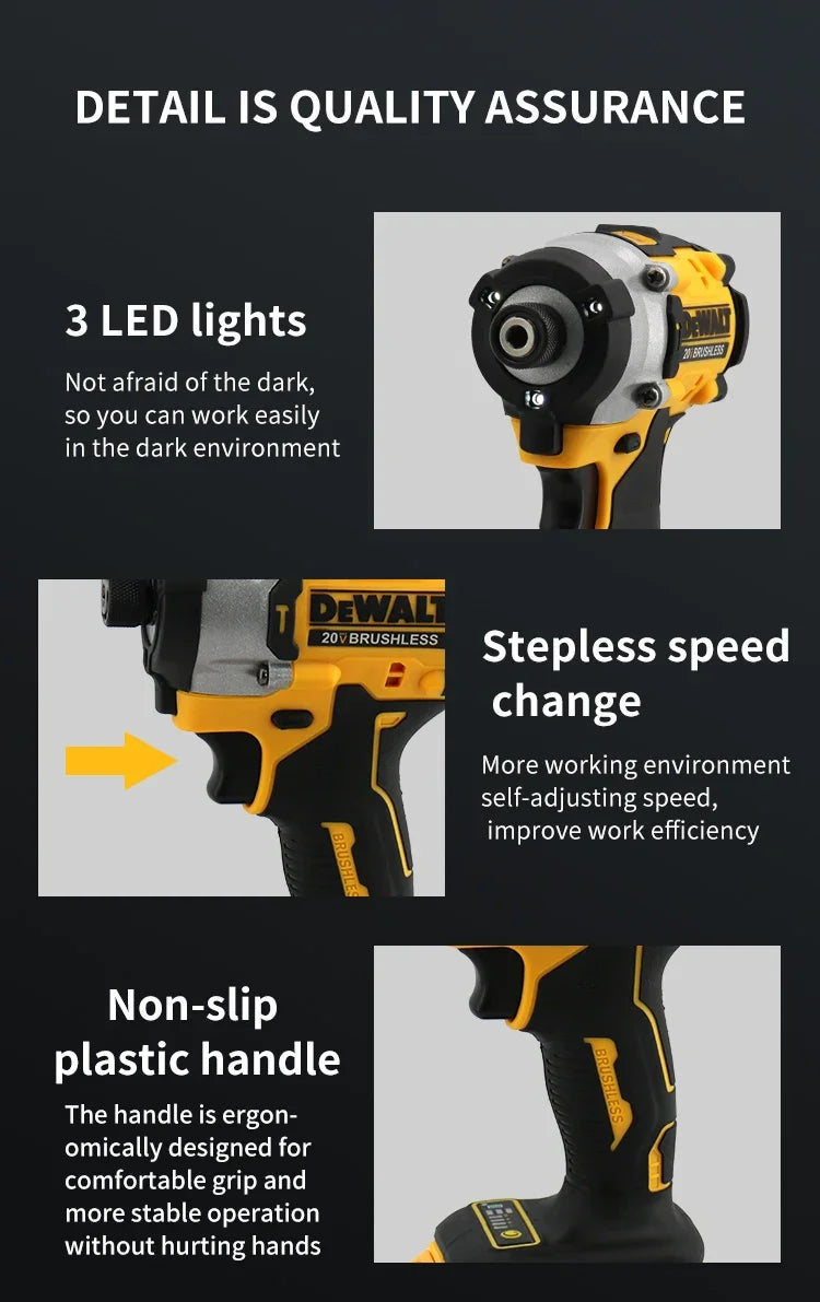 Dewalt DCF860 Cordless Compact Drill / Driver 20V Brushless Electric Drill Screwdriver Rechargeable Power Tools DCF850 Upgraded