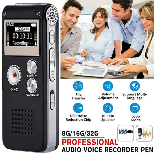 Portable Mini Voice Recorder Digital Sound Recorder Built-In 8/16/32G Phone Recorder 3D Stereo WAV MP3 Player With Microphone