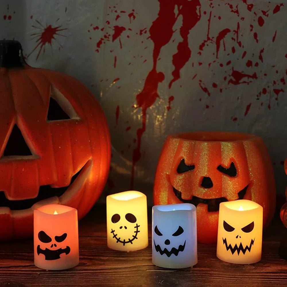 Halloween Flameless Votive Candles Color Changing with Remote Timer, Battery Operated LED Tealight Candles for Halloween Home