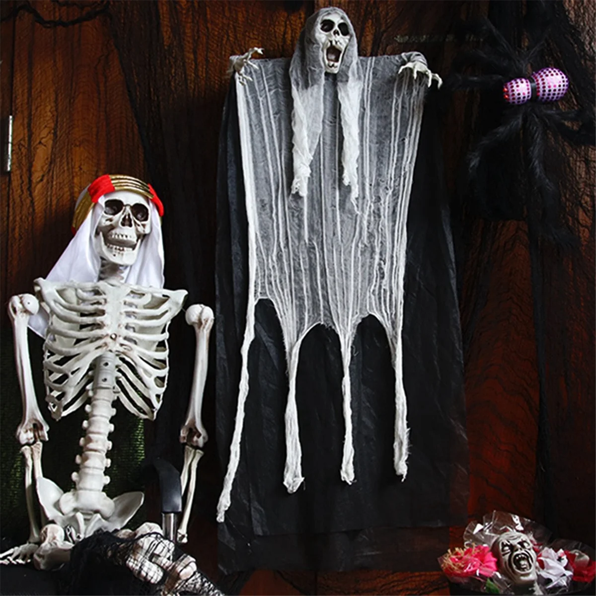 Halloween Decoration Halloween Hanging Props Spooky Halloween Haunted House Decor Hanging Grim Reaper for Halloween A