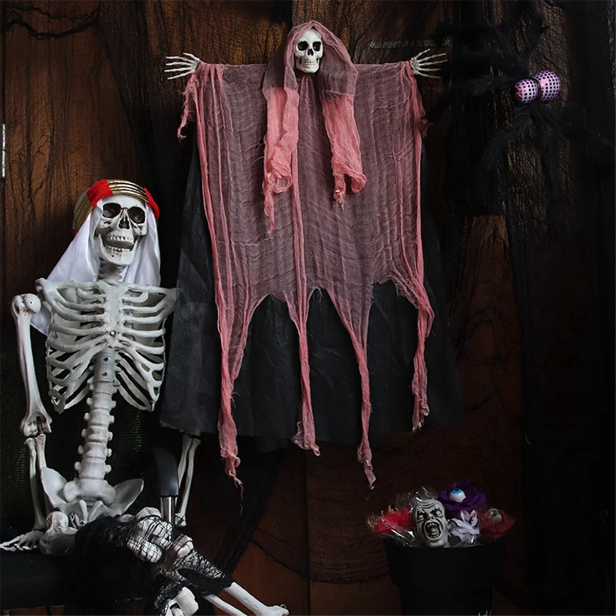 Halloween Decoration Halloween Hanging Props Spooky Halloween Haunted House Decor Hanging Grim Reaper for Halloween A