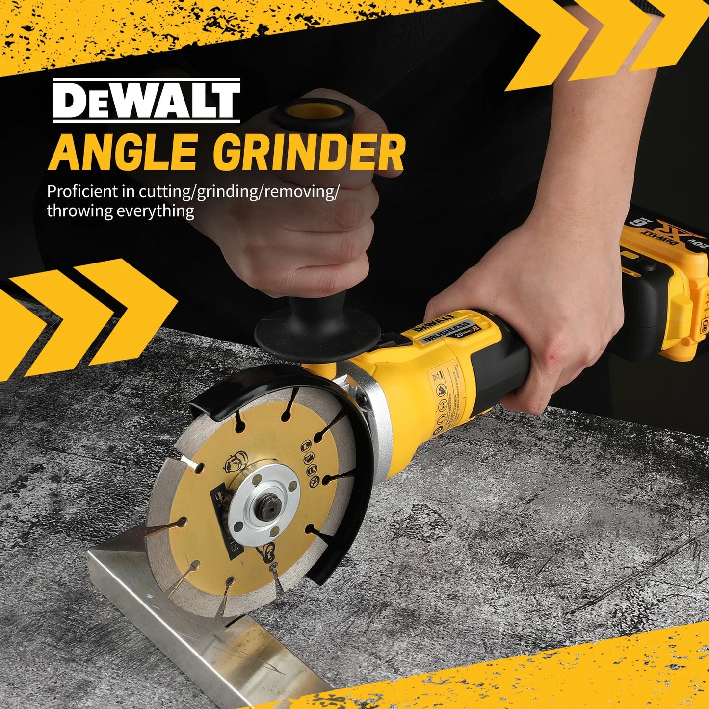 Dewalt DCG405FN Angle Grinder 125mm Brushless Lithium charged Industrial Special Polishing Flat Head Power 1Battery 1Charger