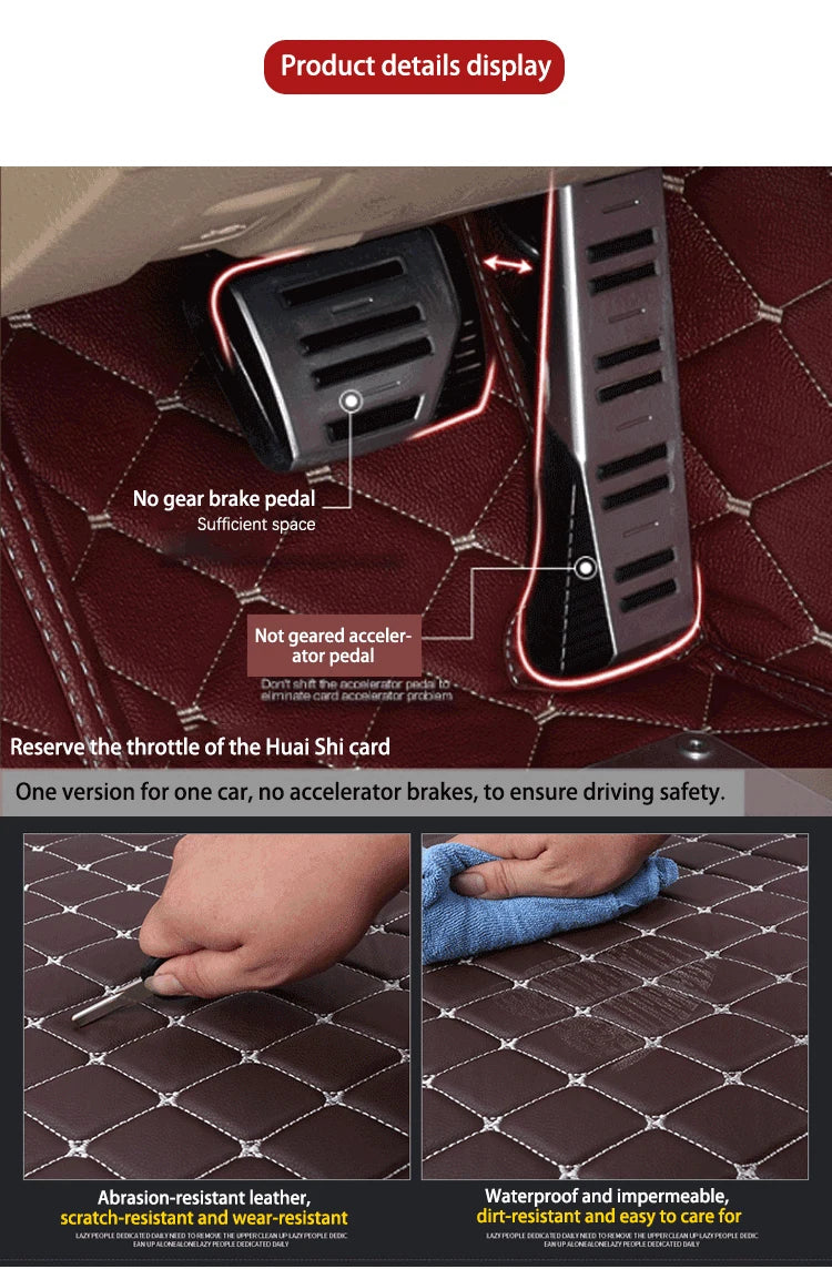 Car Floor Mats For Mercedes-Benz V-Class Vito Viano W447 2014~2024 Long Version Waterproof Pads Foot Carpet Interior Accessories