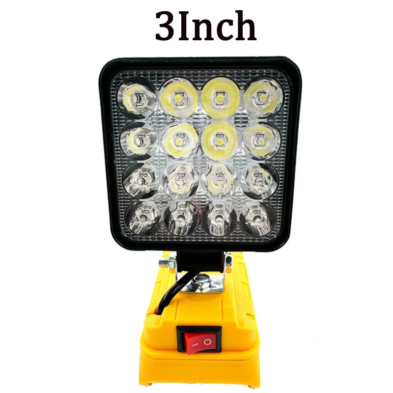 4Inch Led Light Handheld Spotlights Cordless Work Fishing Emergency Tool Lamp Outdoor Lighting for Dewalt 18V 20V Battery