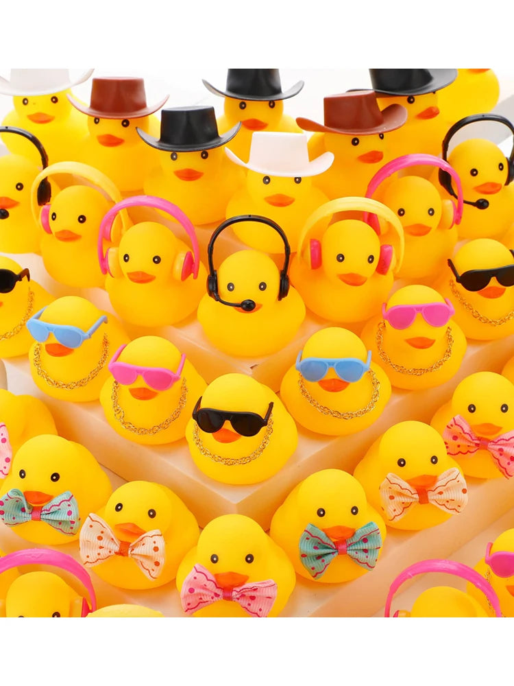 48 Pcs Rubber Duck Toy Bulk Yellow Duck Car Ornaments  for K Birthday Party Favors Decoration