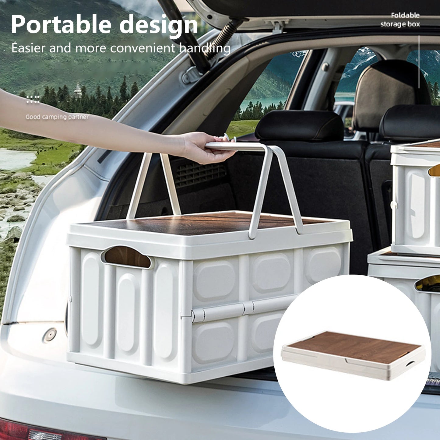 Practical Storage Box Multifunctional Trunk Organizer Sturdy Construction Camping Storage Box Thickened Folding Box  Save Space