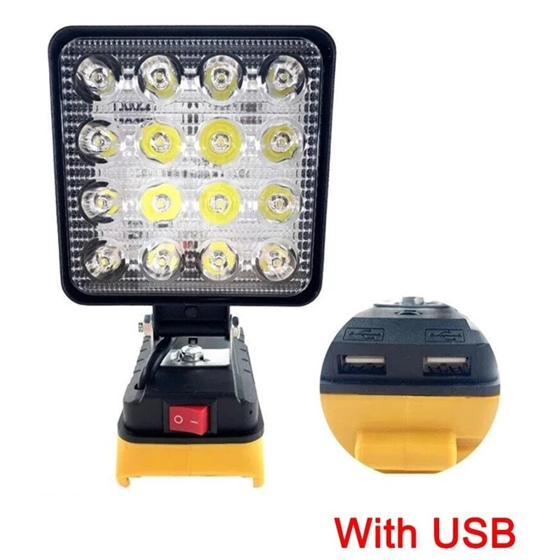 LED Work Light for Dewalt 18v 20V Lithium Battery Cordless Portable Flashlights Job Site Flood Light for Emergencies Camping