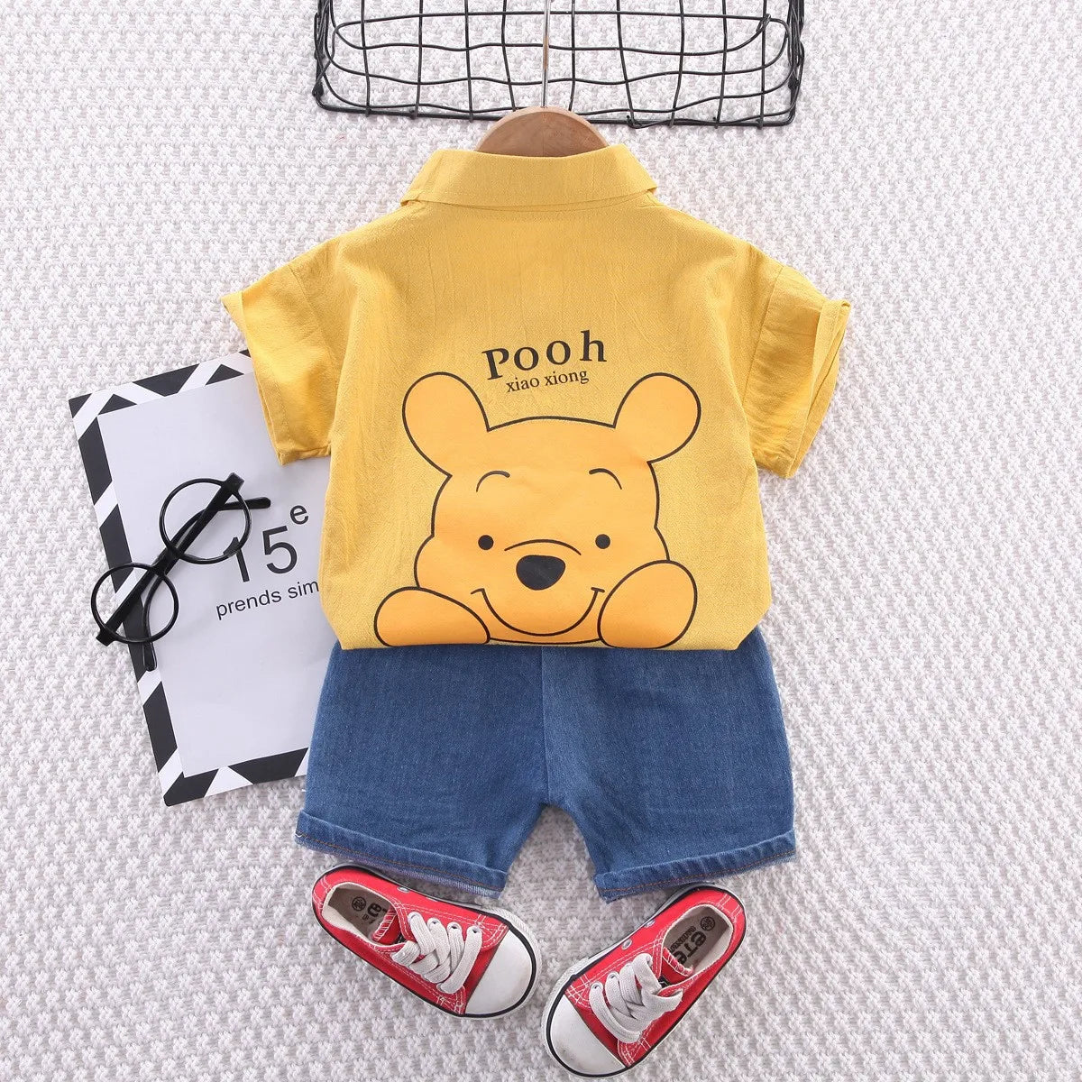 Boys summer set, baby clothes, cartoon shirt, shorts, two-piece children's clothing set