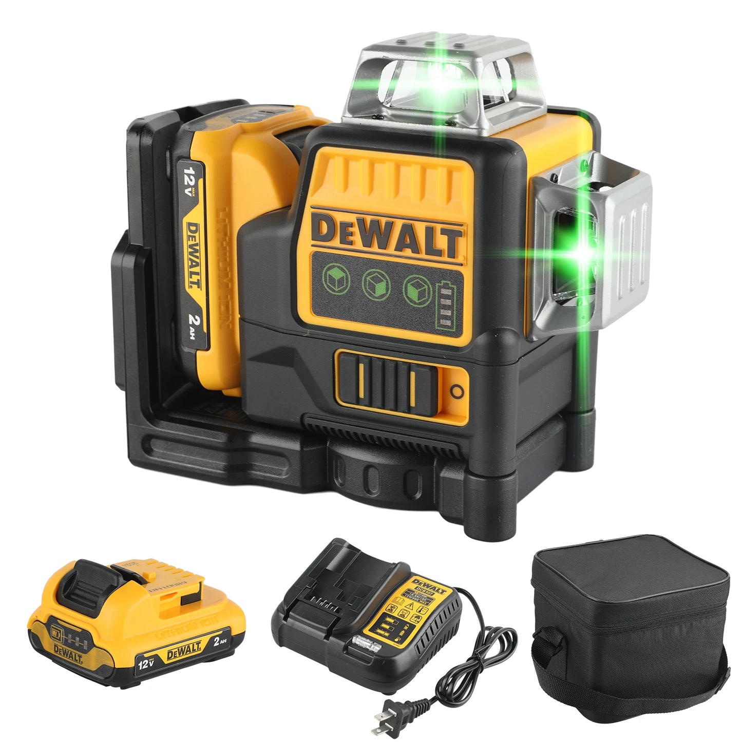 Dewalt DW089LG 12 Lines 3 Sides*360 Degree Vertical 12V Lithium  Level Horizonta Battery Laserl