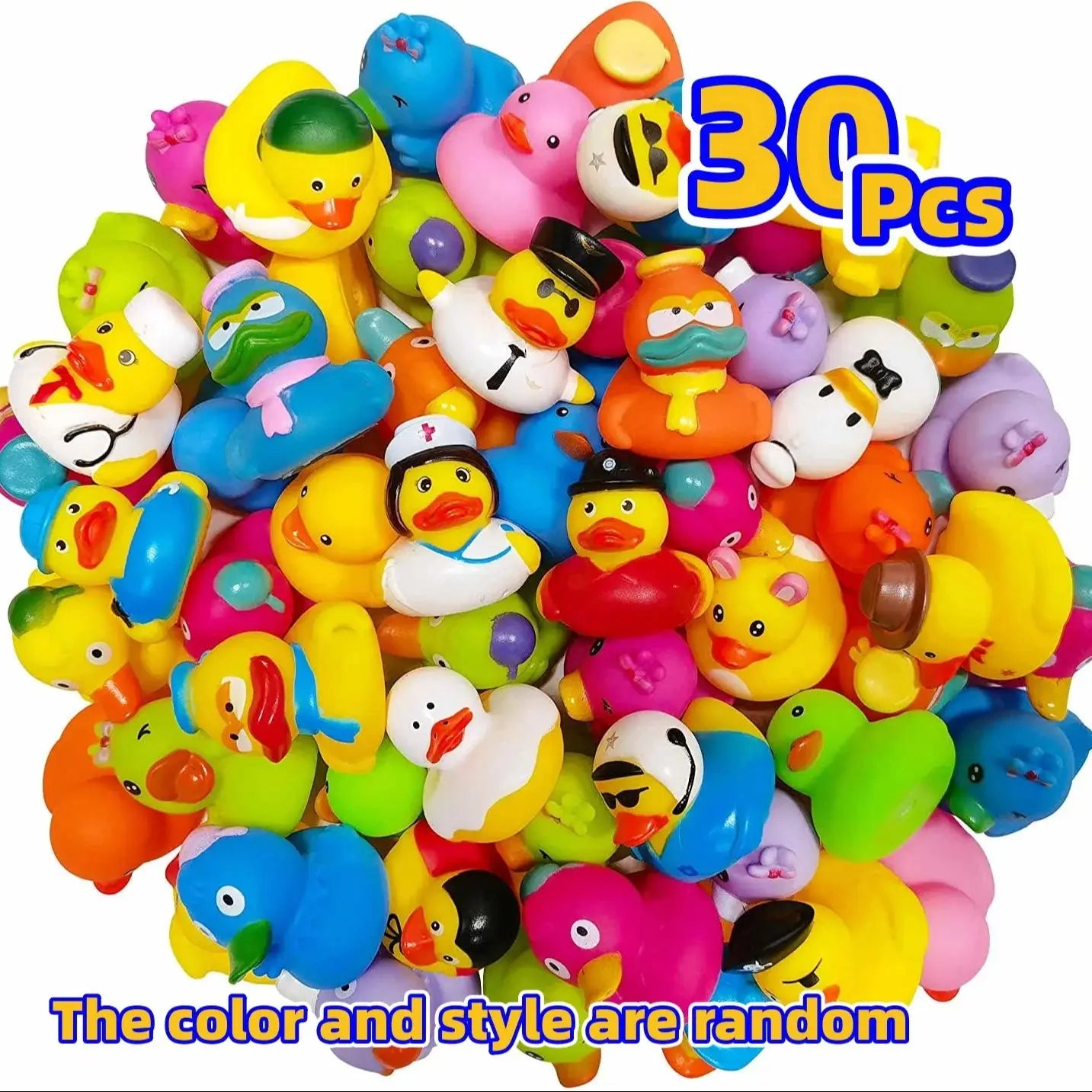 30-Pack Rubber Ducks in Bulk,Assortment Duckies for Jeep Ducking Floater Duck Bath Toys Party Favors