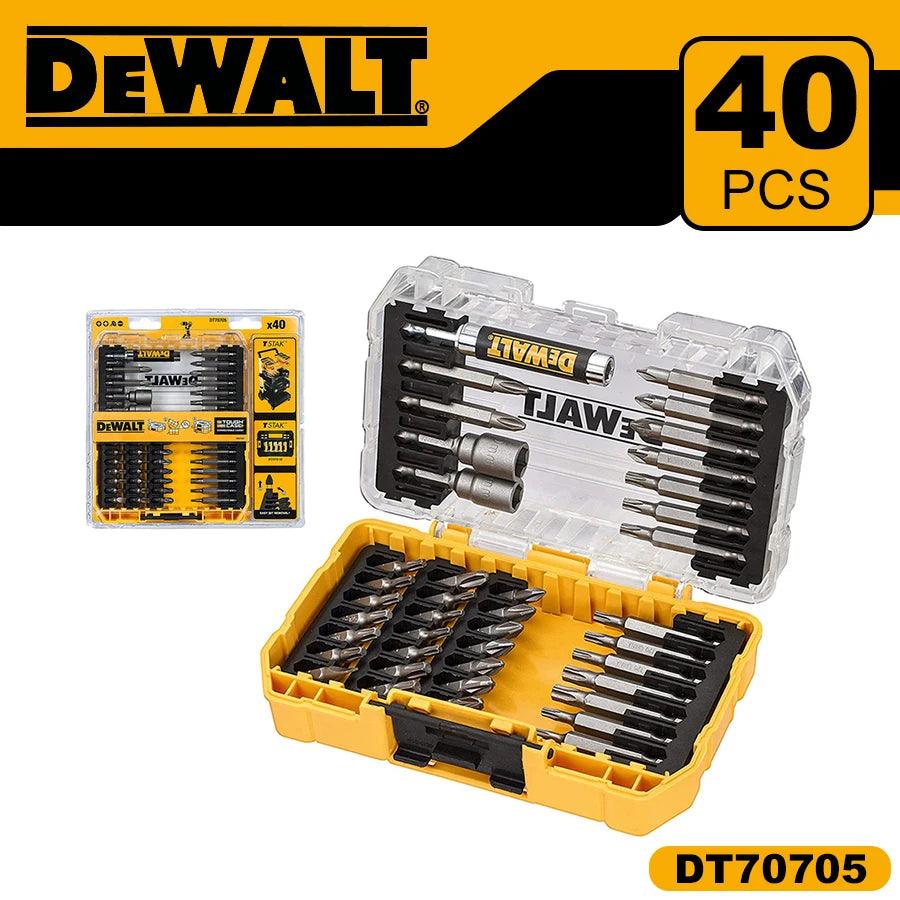 Dewalt DT70705 40 Piece Impact Screwdriver Bit Set With Tough Case Fits TStak Caddy Drill Driver Bits Set Accessories