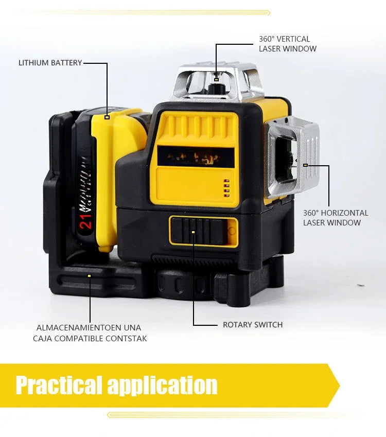 NanTong BaoWei High Quality Degree Laser Level Green Automatic Portable 12 Lines Self-leveling for DEWALTS Laser Level