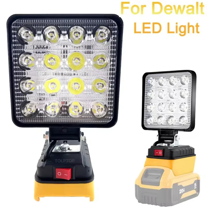 4Inch Led Light Handheld Spotlights Cordless Work Fishing Emergency Tool Lamp Outdoor Lighting for Dewalt 18V 20V Battery