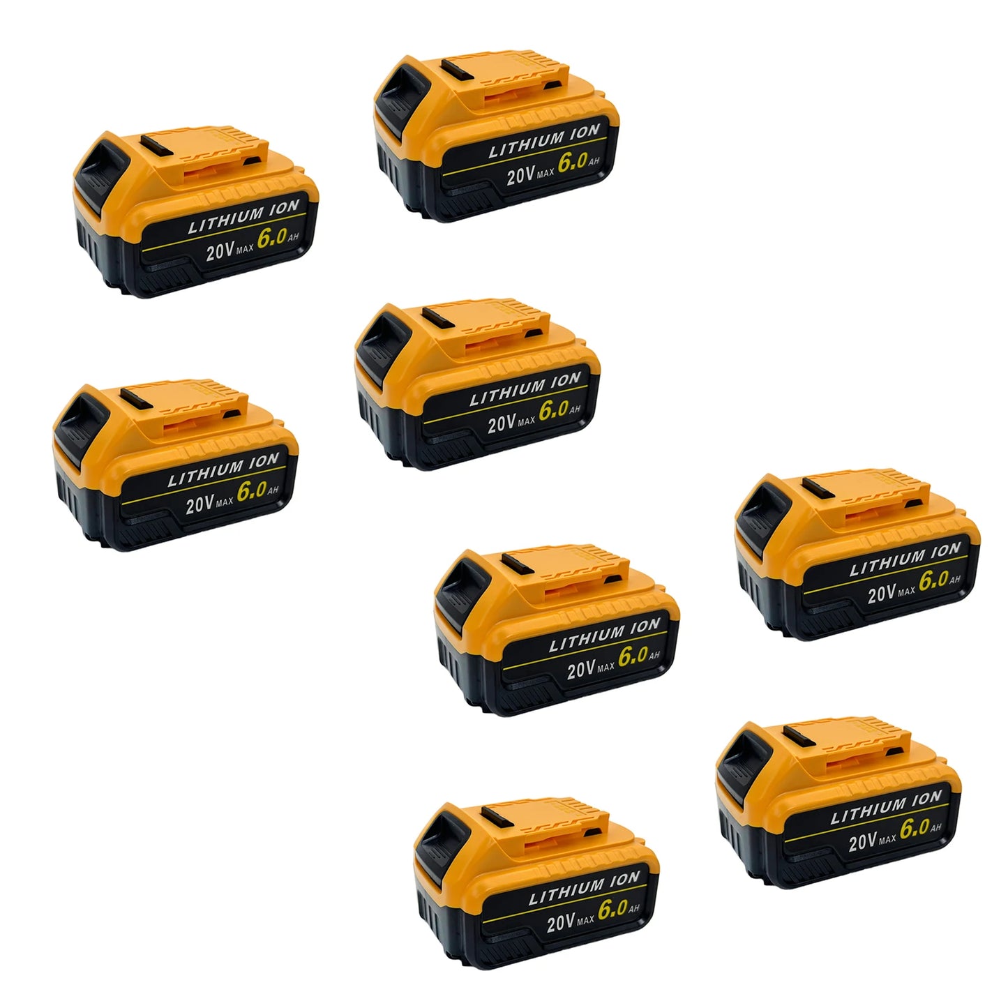 8 Packs Upgraded 6000 mAh DCB205 Li-Ion Battery Replacement for DeWALT 20V MAX Battery, for DeWALT Series Cordless Power Tools