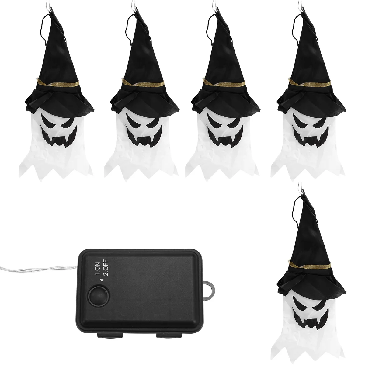 Halloween LED Flashing Light Hanging Ghost Halloween Dress Up Glowing Wizard Hat Lamp Horror Props Home Bar