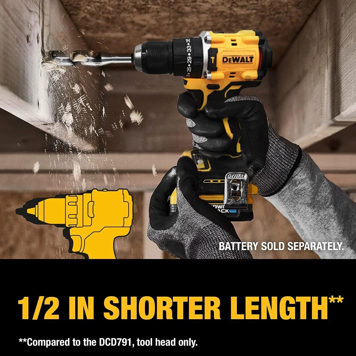 Dewalt DCD800 2000RPM Cordless Impact Drill 1/2 Inch Brushless Electric Screwdriver Lithium Electric Tool For Dewalt 20V Battery