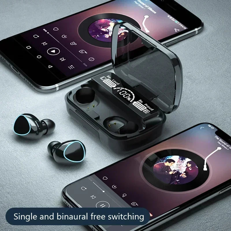 M10 Bluetooth Earphones Handfree LED Dispay Bluetooth Headphones HiFi Stereo Music Wireless Earbuds Waterproof Gaming Headset