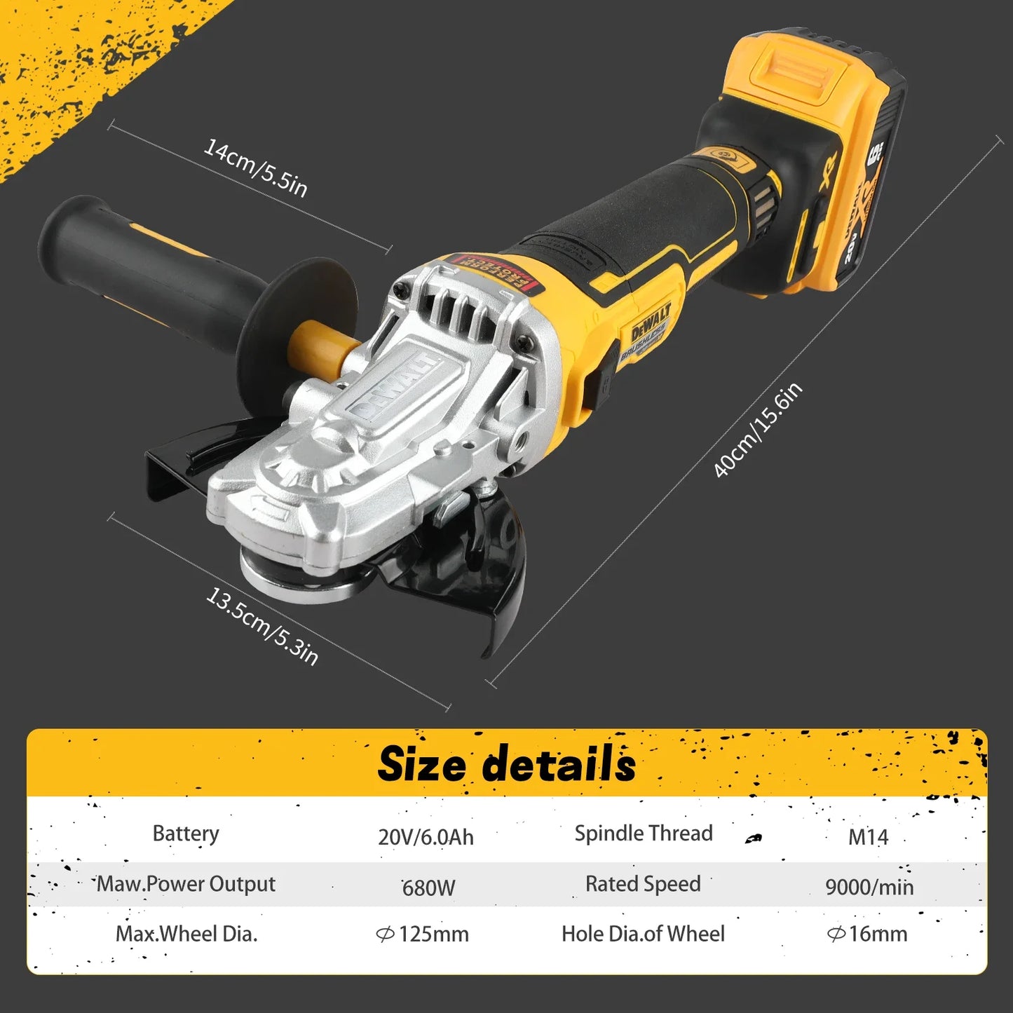 Dewalt DCG405FN Angle Grinder 125mm Brushless Lithium charged Industrial Special Polishing Flat Head Power 1Battery 1Charger