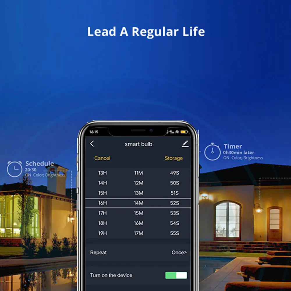 E27 WiFi Smart Dimmable Bulb AC 85-265V RGB LED Light Remote Control Cozy Life App Works With Alexa Google Home Alice