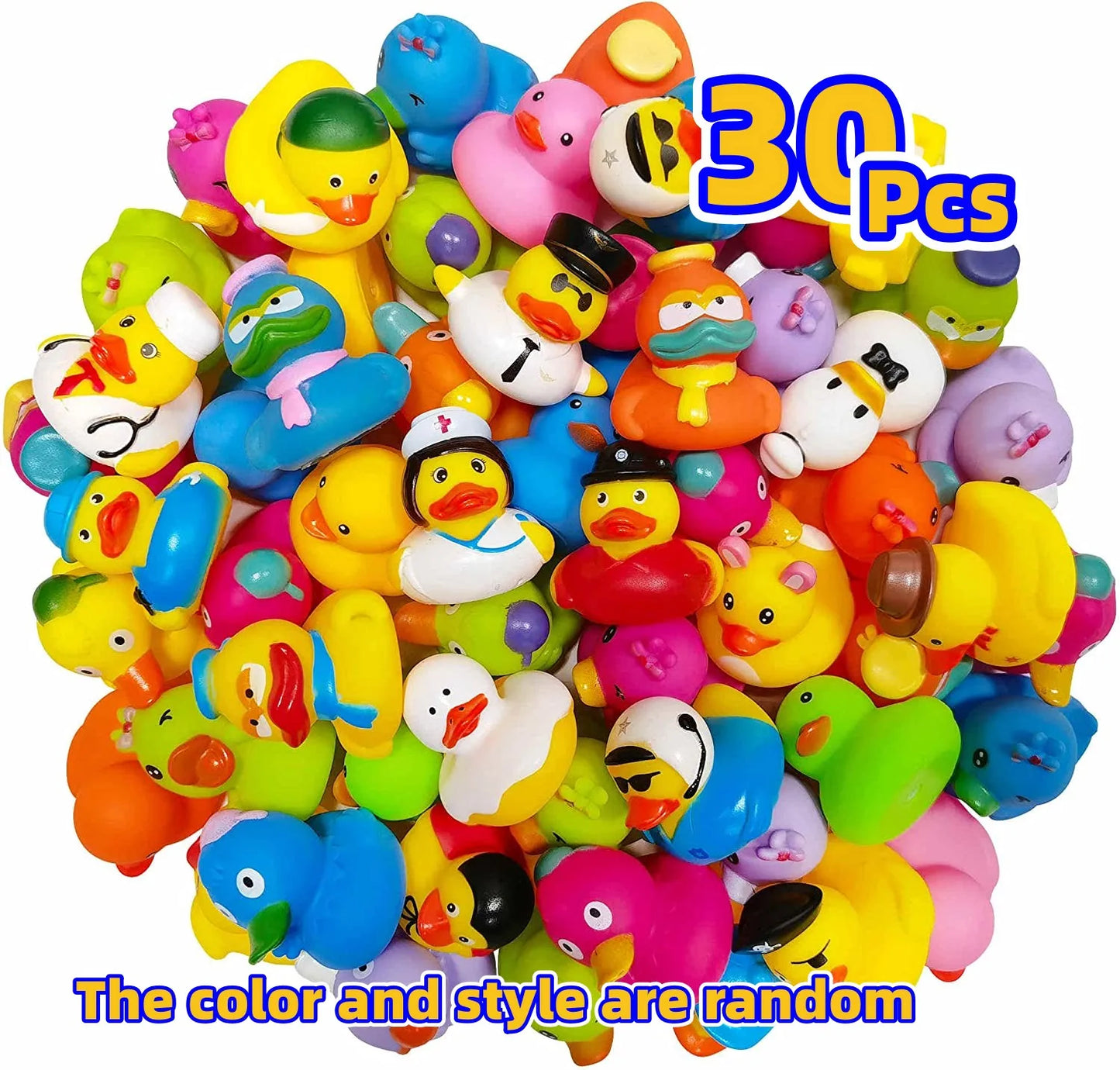 30-Pack Rubber Ducks in Bulk,Assortment Duckies for Jeep Ducking Floater Duck Bath Toys Party Favors