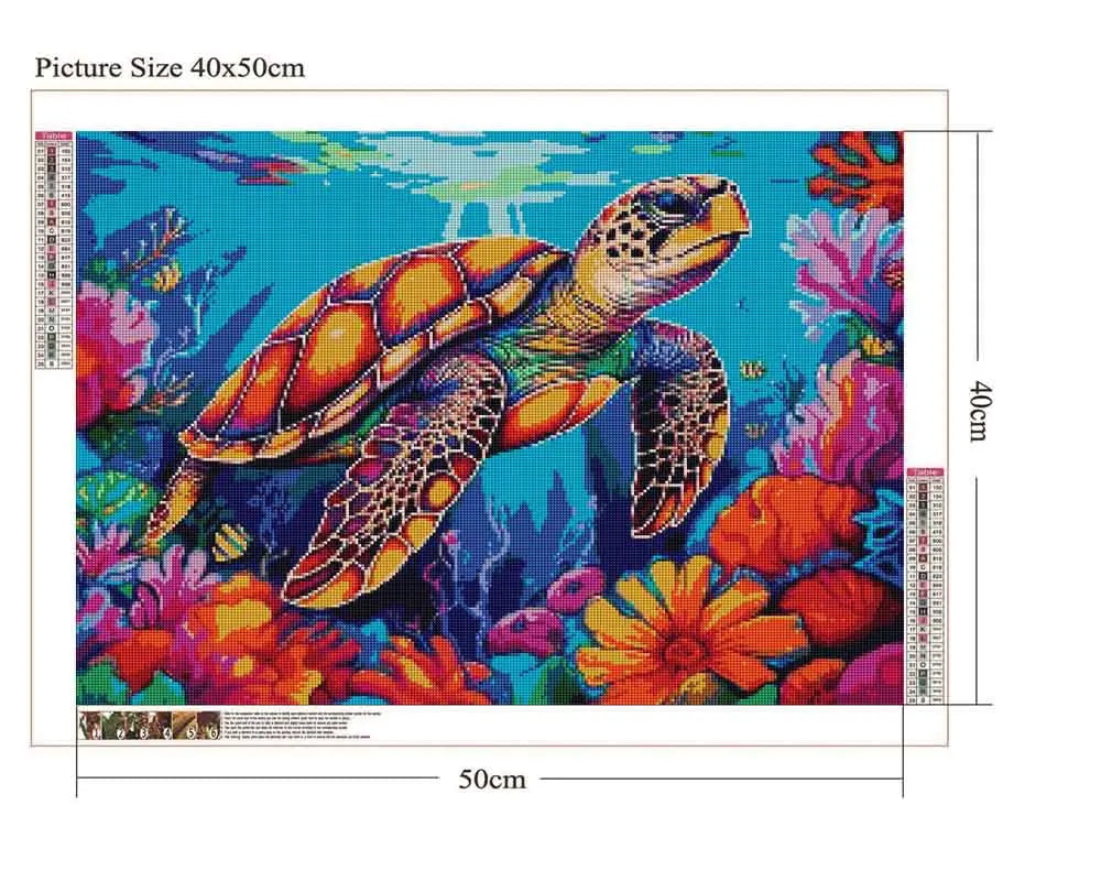 Sea Turtle DIY Diamond Painting Fantasy Tortoise Animal Cross Stitch Kit Full Diamond Square Embroidery Mosaic Art Decor Gifts