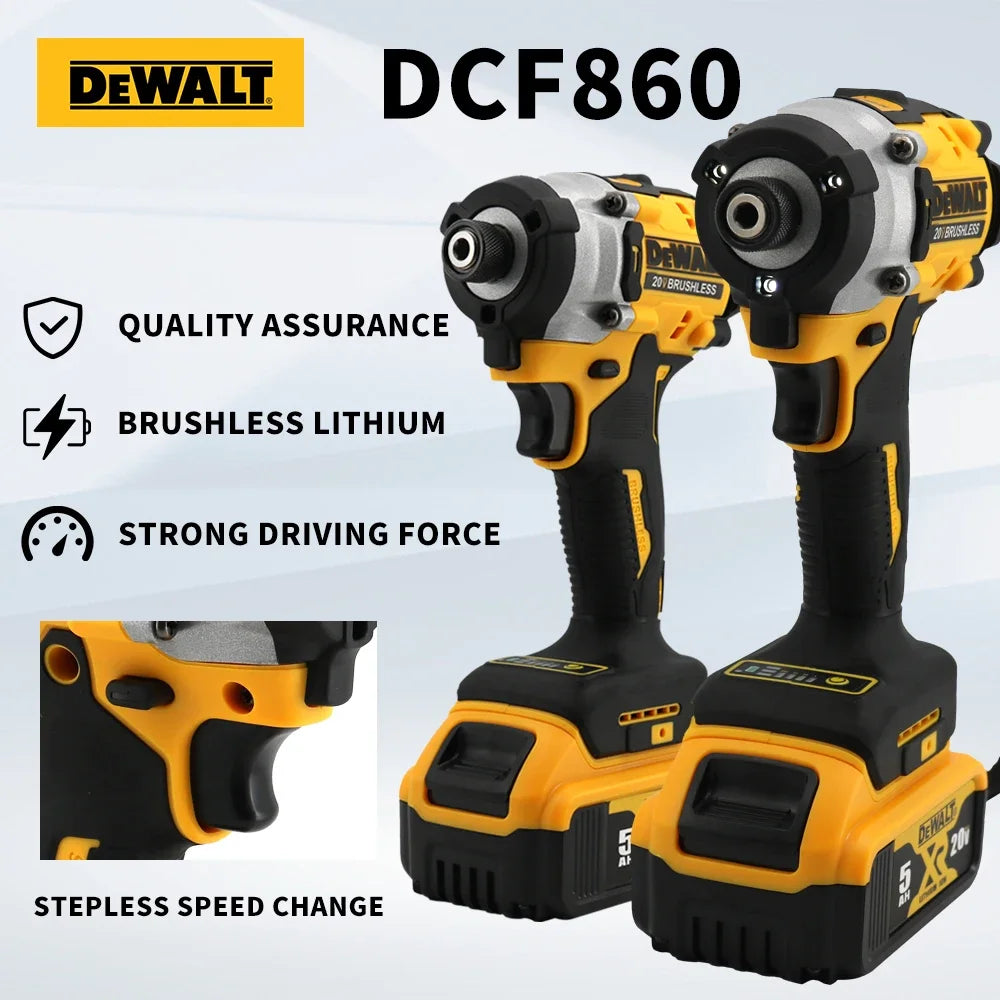 Dewalt DCF860 Cordless Compact Drill / Driver 20V Brushless Electric Drill Screwdriver Rechargeable Power Tools DCF850 Upgraded