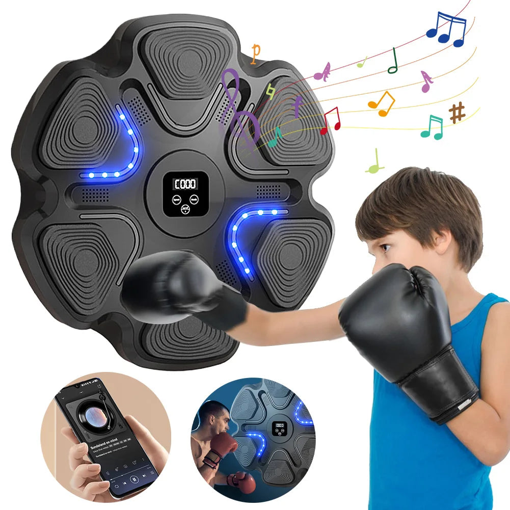 BT Smart Music Boxing Machine Adult/Children Sports Fitness Boxing Trainer Home Exercise Response Training Boxing Wall Target