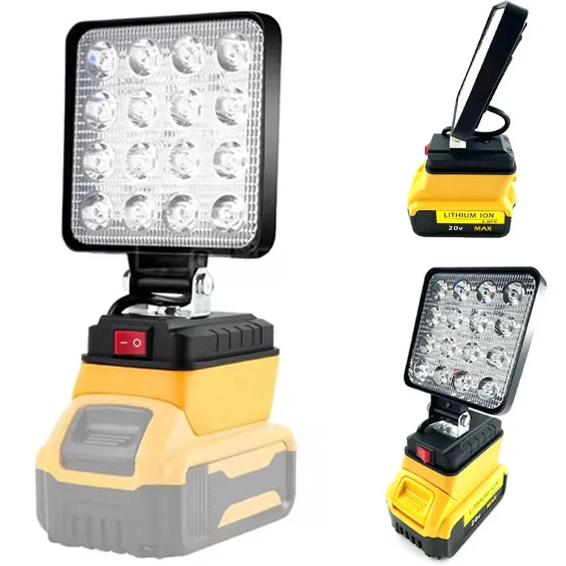 4Inch Led Light Handheld Spotlights Cordless Work Fishing Emergency Tool Lamp Outdoor Lighting for Dewalt 18V 20V Battery