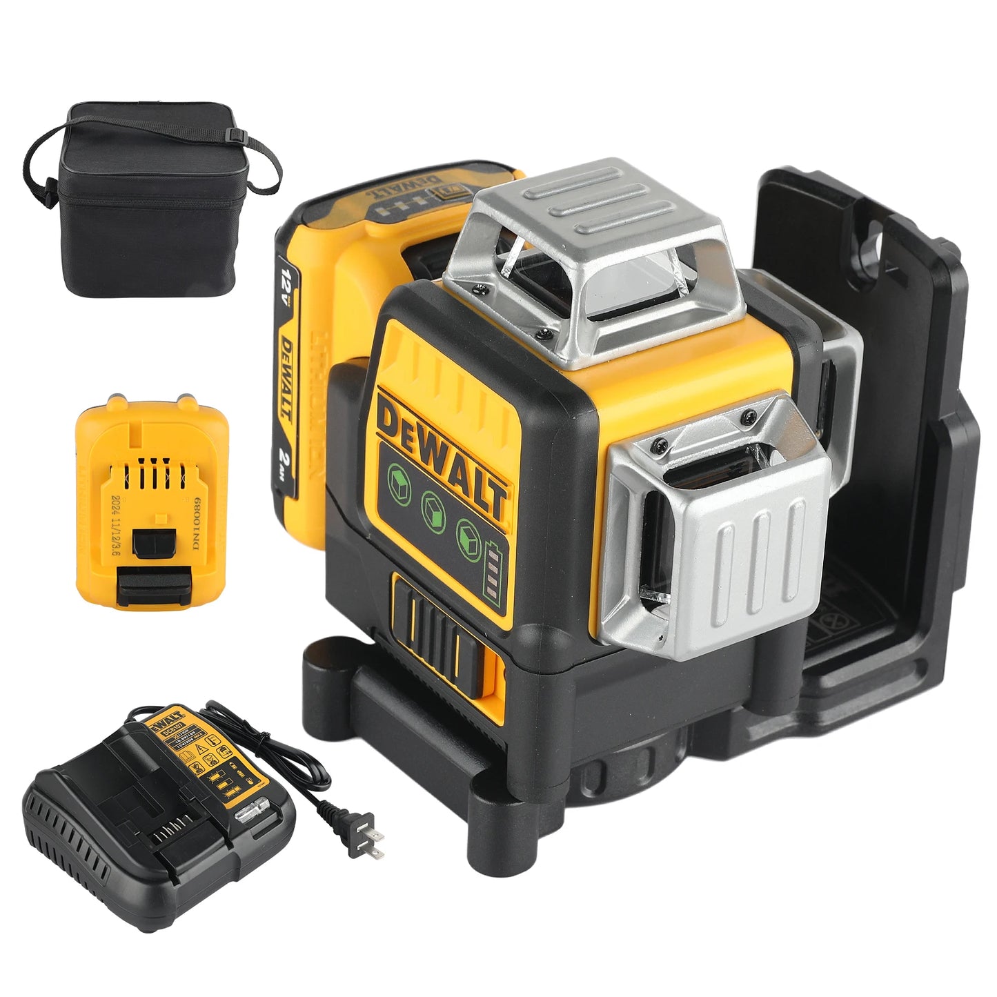 Dewalt DW089LG 3 Sides*360 Degree Vertical 12 Lines Laser Level Horizontal Green Light Level Meter Outdoor