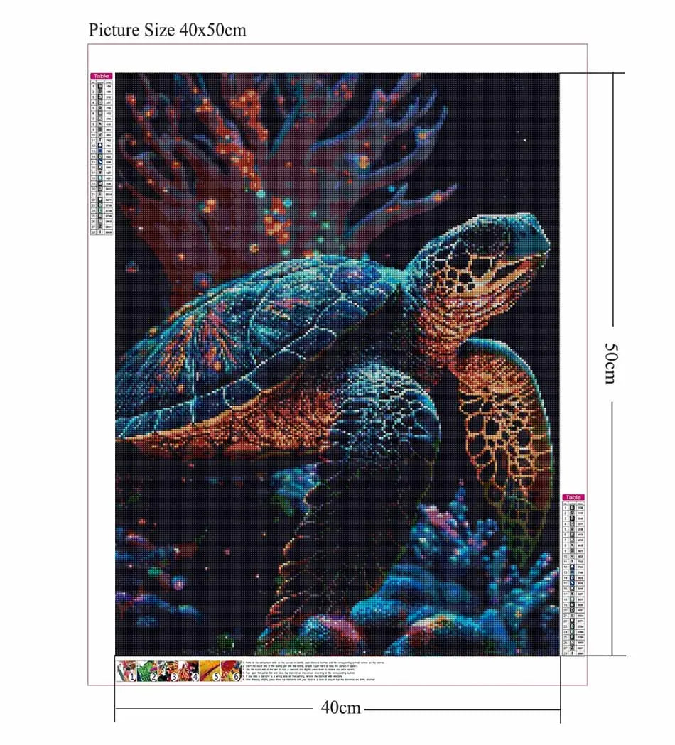 Sea Turtle DIY Diamond Painting Fantasy Tortoise Animal Cross Stitch Kit Full Diamond Square Embroidery Mosaic Art Decor Gifts