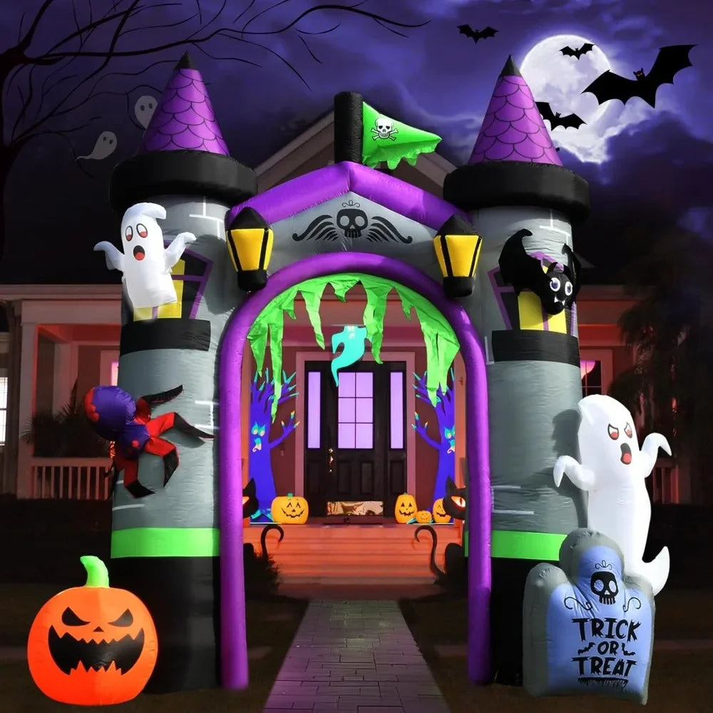 12.5 FT Halloween Inflatables Outdoor Yard Decorations, Spooky Light-Up Blow Ups Inflatable Halloween Outside Decor, Ghost