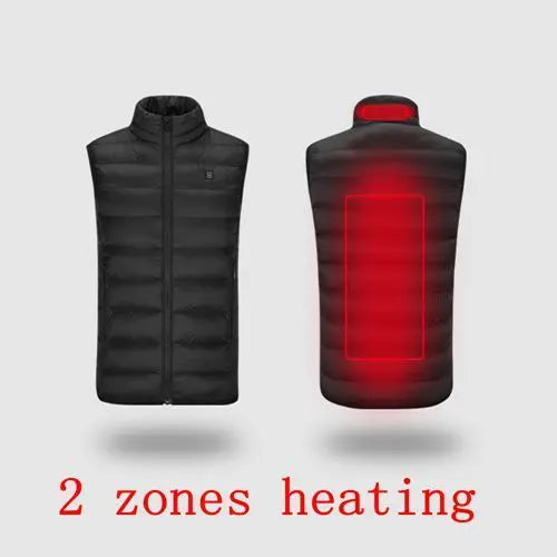 9 Areas Heated Vest Jacket USB Men Winter Electrically Heated Thermal Waistcoat for Hunting Hiking Warm Hunting Jacket