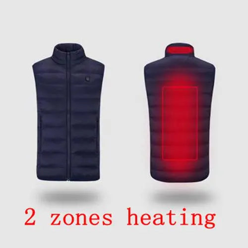 9 Areas Heated Vest Jacket USB Men Winter Electrically Heated Thermal Waistcoat for Hunting Hiking Warm Hunting Jacket