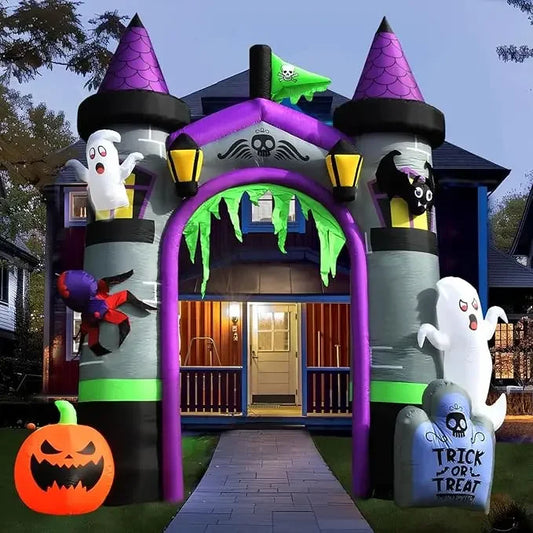 12.5 FT Halloween Inflatables Outdoor Yard Decorations, Spooky Light-Up Blow Ups Inflatable Halloween Outside Decor, Ghost