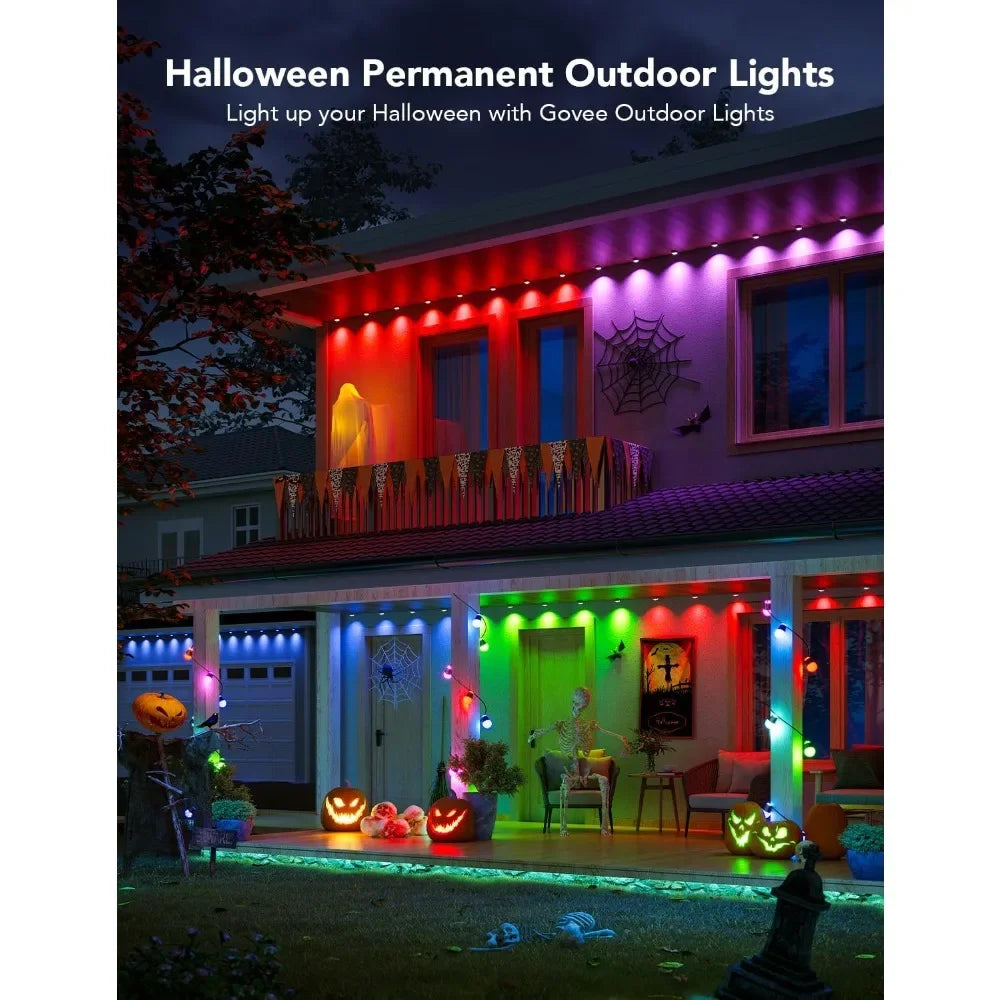 Permanent Outdoor Lights, Smart RGBIC Outdoor Lights with 75 Scene Modes, 100ft with 72 LED Eaves Lights, IP67 Waterproof,