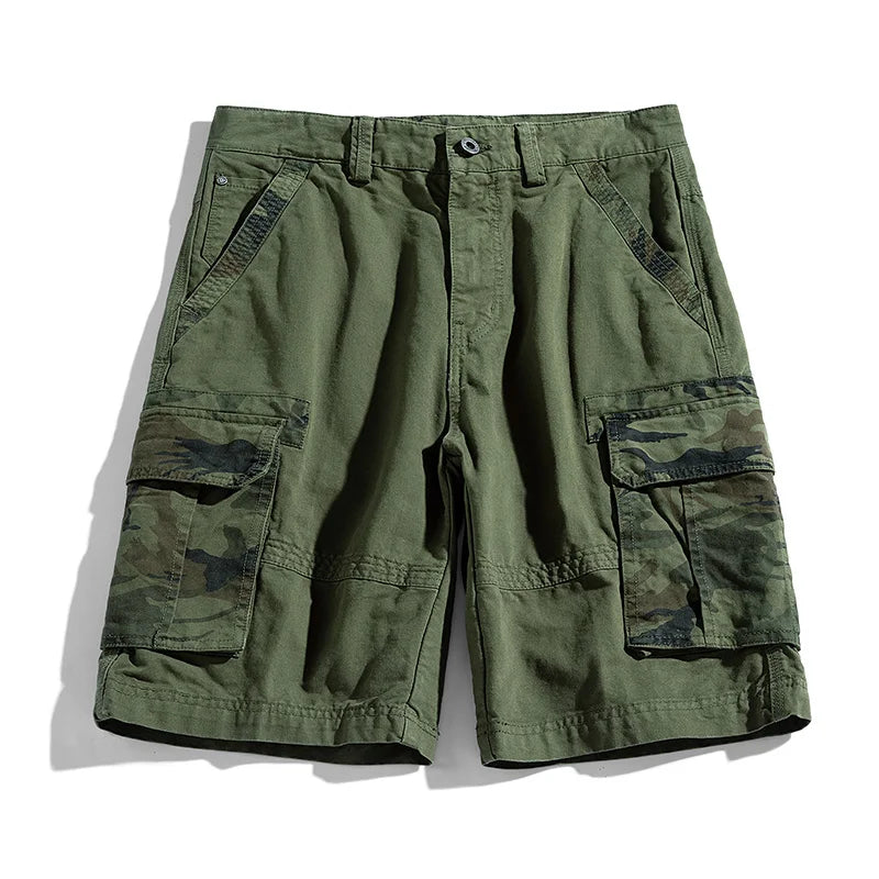 Summer Men Cargo Camouflage Shorts Mens Spring Cotton Casual Multi Pocket Beach Shorts Pants Men Jogger Shorts Male Dropshipping