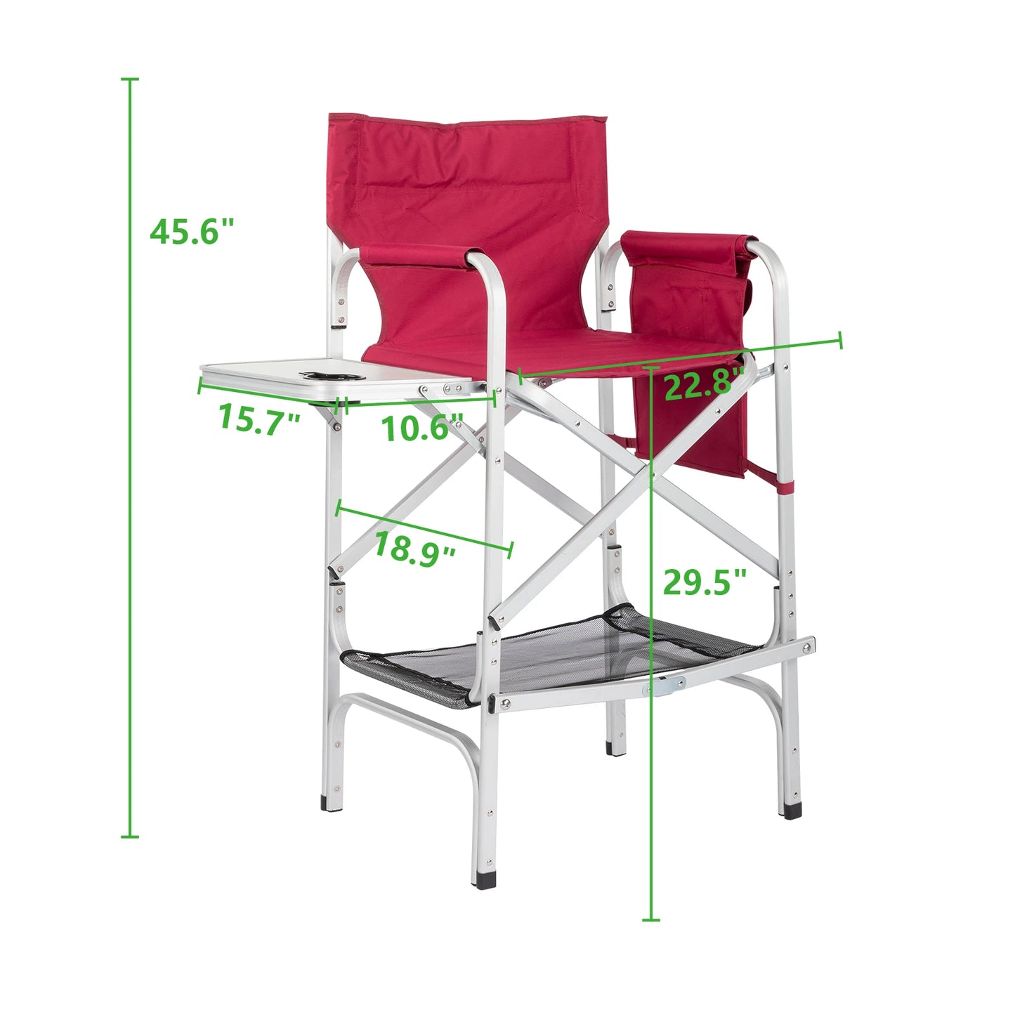 116*60*49cm 120kg Silver White Bright Oxidation/Aluminum Flat Tube Rose Red Oxford Cloth Carrying Bag Director's Chair