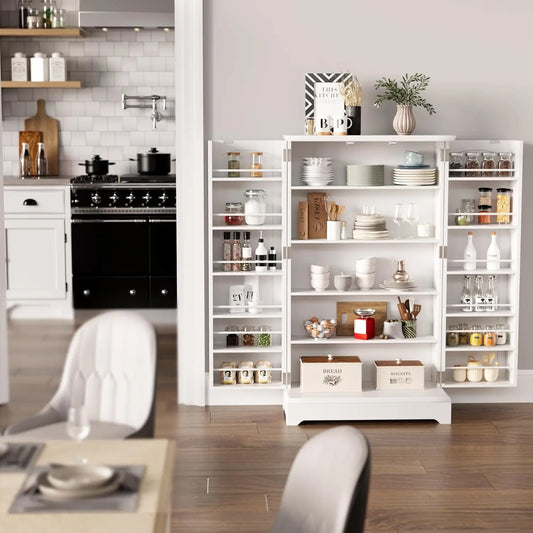 Kitchen Pantry Storage Cabinet, Freestanding Buffet Cupboards Organizers,Pantry Cabinets for Kitchen,Living Room and Dining Room